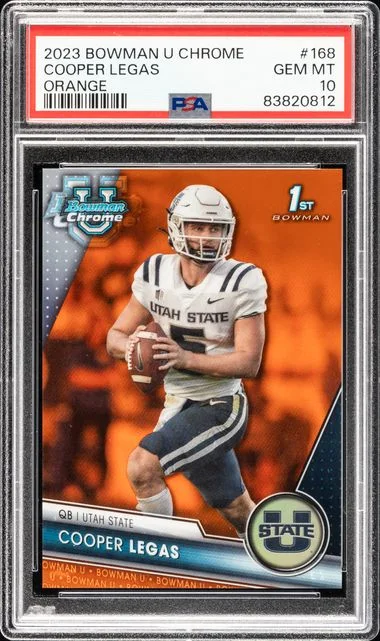 2023 Bowman University Chrome Cooper Legas Orange #168 card image
