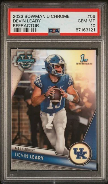2023 Bowman University Chrome Devin Leary Refractor #56 card image
