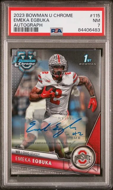 2023 Bowman University Chrome Emeka Egbuka Autograph #115 card image