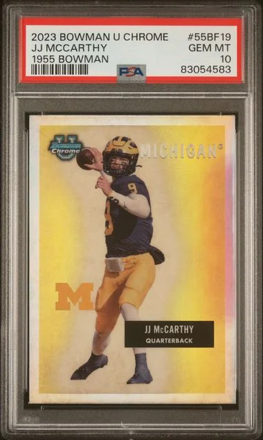2023 Bowman University Chrome Jj Mccarthy 1955 Bowman #55BF19 card image