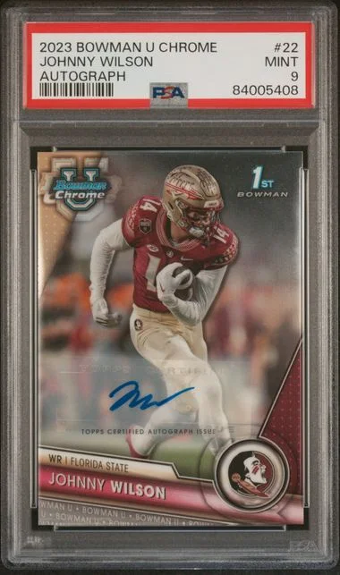 2023 Bowman University Chrome Johnny Wilson Autograph #22 card image