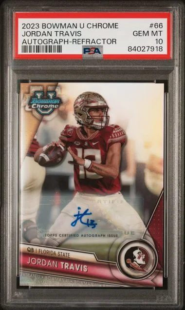 2023 Bowman University Chrome Jordan Travis Autograph-Refractor #66 card image