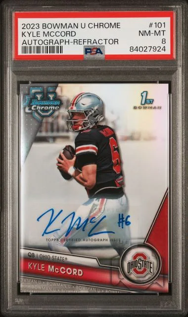 2023 Bowman University Chrome Kyle Mccord Autograph-Refractor #101 card image