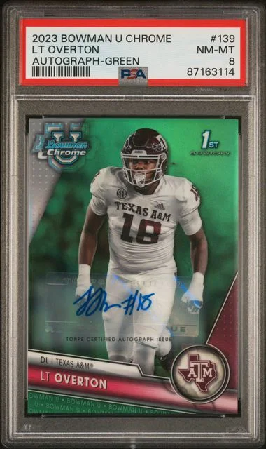 2023 Bowman University Chrome LT Overton Autograph-Green #139 card image