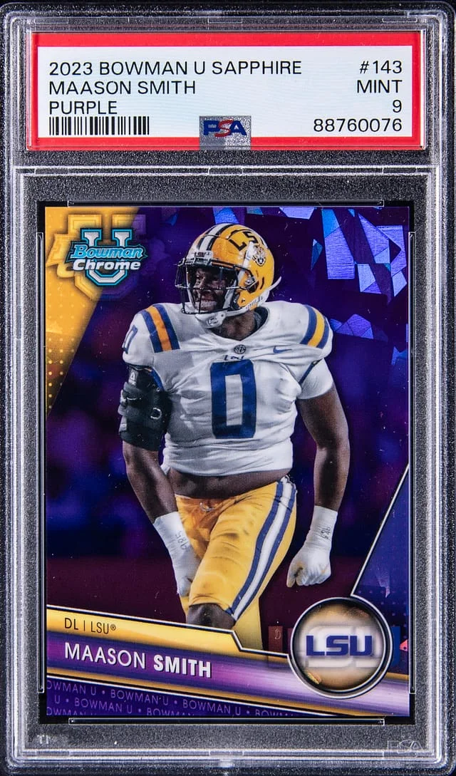 2023 Bowman University Chrome Maason Smith Sapphire Edition Purple #143 card image
