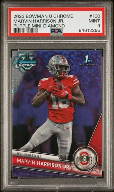 2023 Bowman University Chrome Marvin Harrison Jr. Orange #100 card image