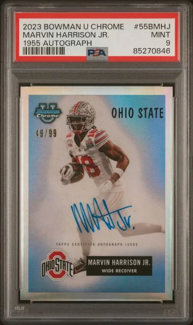2023 Bowman University Chrome Marvin Harrison Jr. 1955 Bowman Autograph #55B-MHJ card image