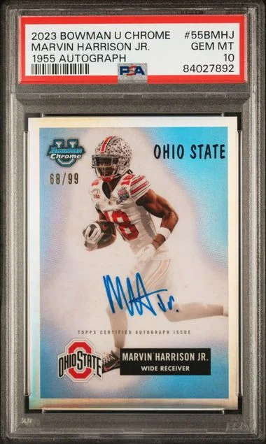 2023 Bowman University Chrome Marvin Harrison Jr. 1955 Bowman Autograph #55BMHJ card image