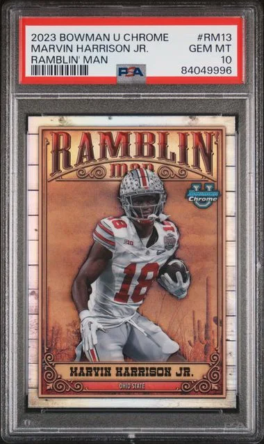 2023 Bowman University Chrome Marvin Harrison Jr. Ramblin' Man #RM13 card image