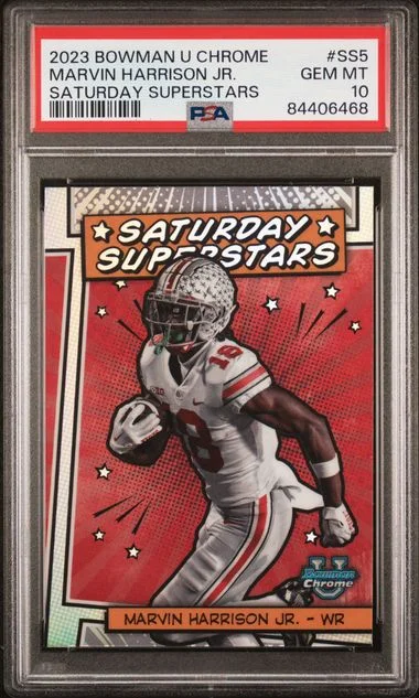 2023 Bowman University Chrome Marvin Harrison Jr. Saturday Superstars #SS5 card image