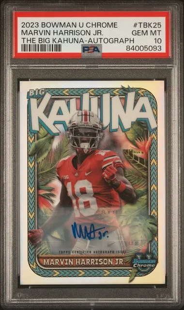 2023 Bowman University Chrome Marvin Harrison Jr. The Big Kahuna Autograph #TBK25 card image