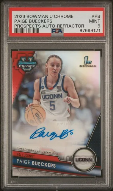 2023 Bowman University Chrome Paige Bueckers Bowman Chrome Prospects Autographs Refractor #PB card image