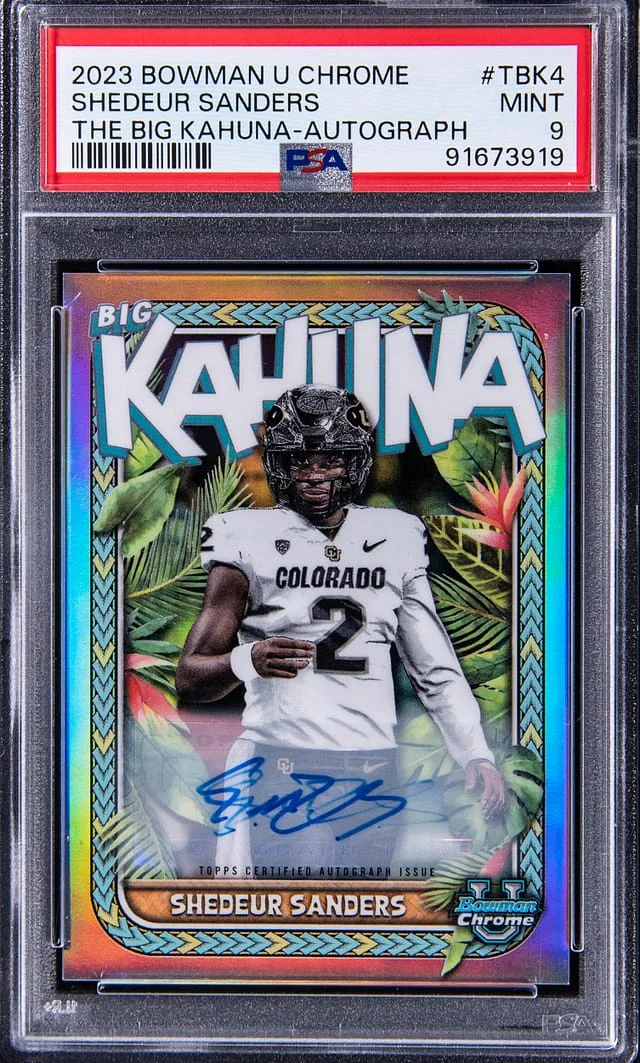 2023 Bowman University Chrome Shedeur Sanders The Big Kahuna Autograph #TBK-4 card image