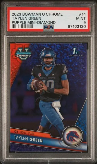 2023 Bowman University Chrome Taylen Purple Mini-Diamond #14 card image