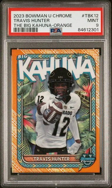 2023 Bowman University Chrome Travis Hunter The Big Kahuna Orange #TBK12 card image