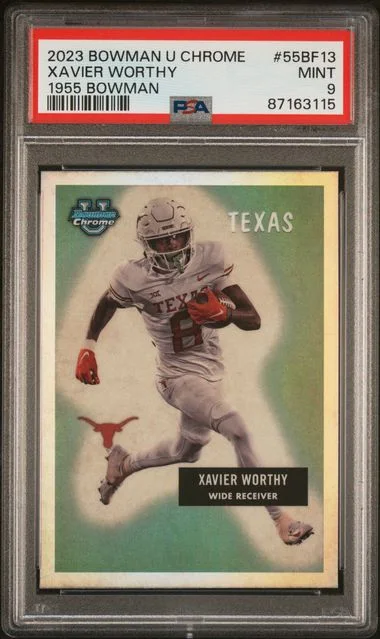 2023 Bowman University Chrome Xavier Worthy 1955 Bowman #55BF13 card image