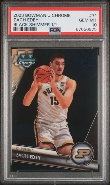 2023 Bowman University Chrome Zach Edey Black Shimmer #71 card image