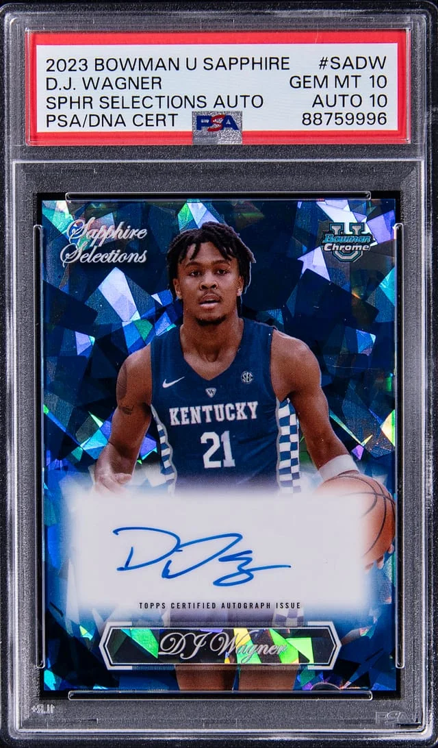 2023 Bowman University D.J. Wagner Sapphire Edition Sapphire Selections Autograph #SADW card image