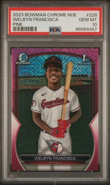 2023 Bowman Welbyn Francisca Mega Box Chrome Pink #228 card image