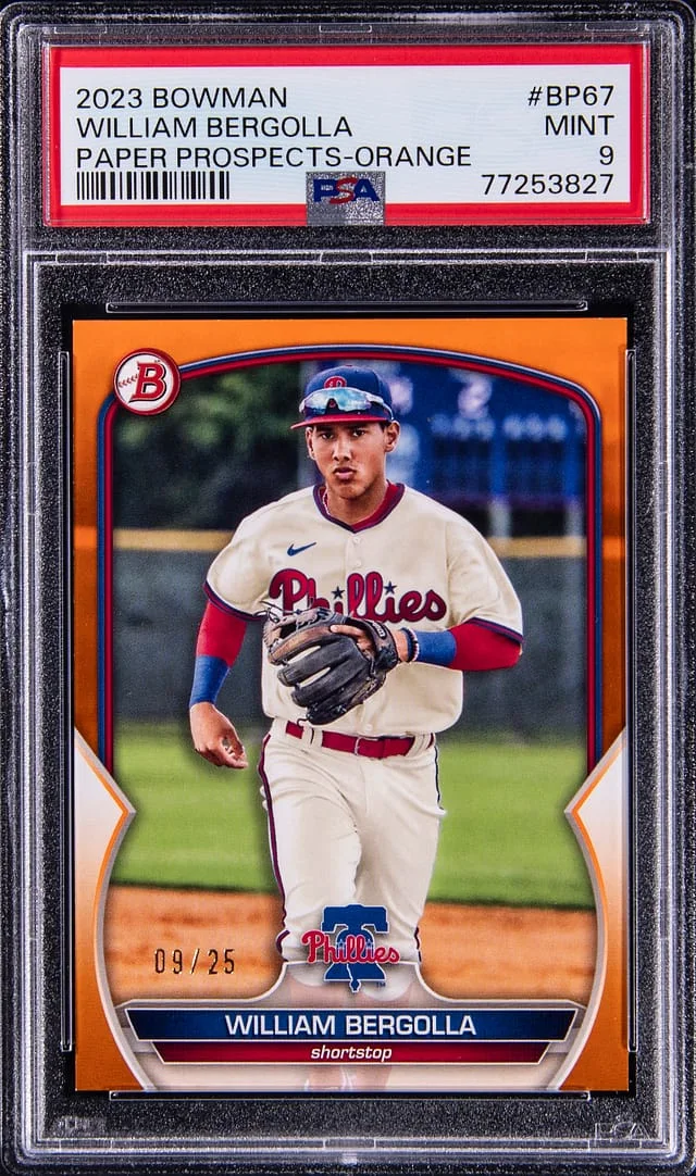 2023 Bowman William Bergolla Paper Prospects Green Pattern #BP67 card image