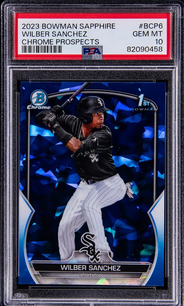 2023 Bowman Wilmer Sanchez Sapphire Chrome Prospects #BCP-6 card image