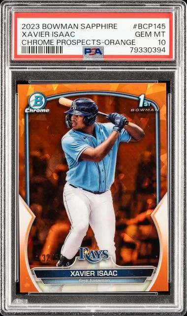 2023 Bowman Xavier Isaac Sapphire Edition Chrome Prospects Orange #BCP-145 card image