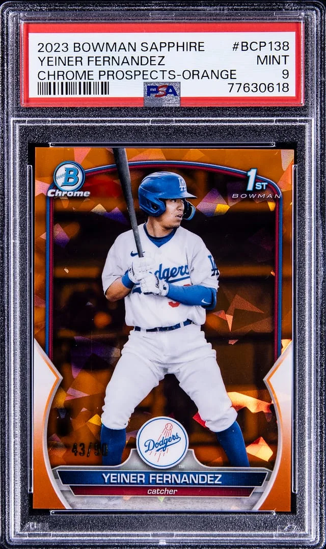 2023 Bowman Yeiner Fernandez Sapphire Chrome Prospects Orange #BCP138 card image