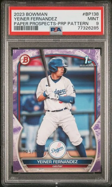 2023 Bowman Yeiner Fernandez Paper Prospects Purple Pattern #BP-138 card image