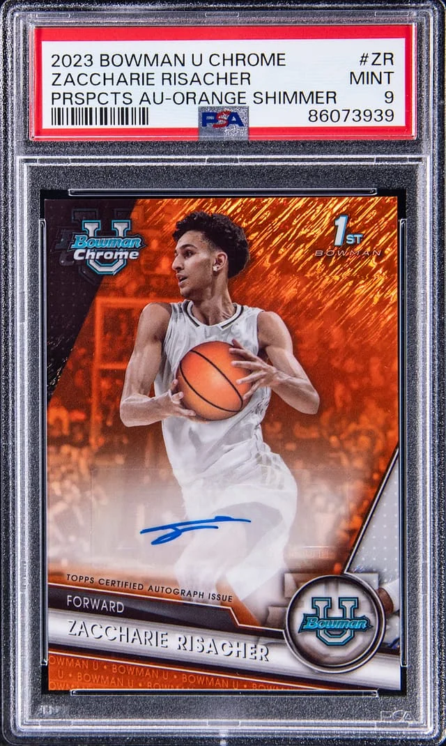 2023 Bowman Zaccharie Risacher U Chrome Prospects Orange Shimmer #ZR card image