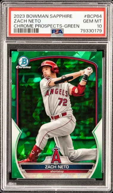 2023 Bowman Zach Neto Sapphire Edition Chrome Prospects Aqua #Bcp64 card image
