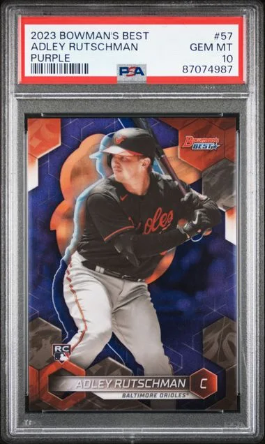 2023 Bowman's Best Adley Rutschman Purple #57 card image