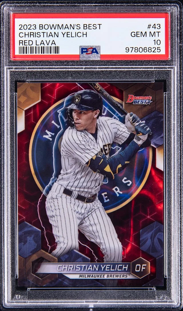 2023 Bowman's Best Christian Yelich Red Lava #43 card image