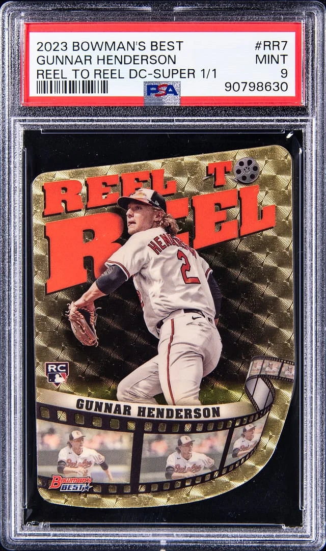 2023 Bowman's Best Gunnar Henderson Reel To Reel Die-Cut SuperFractor #RR-7 card image