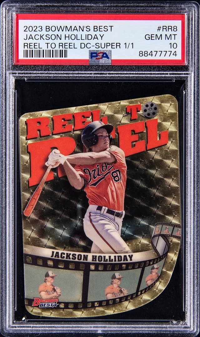 2023 Bowman's Best Jackson Holliday Reel to Reel Die-Cut SuperFractor #RR-8 card image