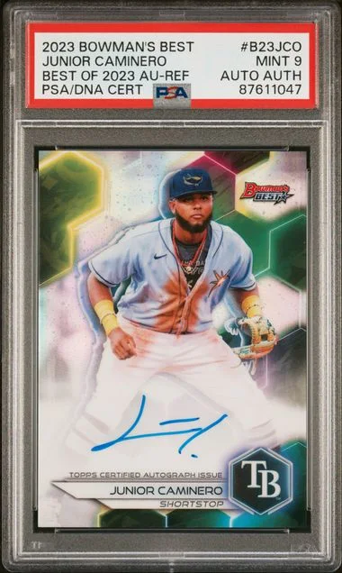2023 Bowman's Best Junior Caminero Best Of 2023 Autographs Refractor #B23JCO card image