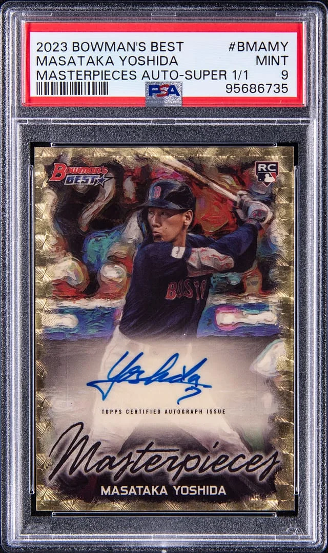 2023 Bowman's Best Masataka Yoshida Masterpieces Autograph Superfractor 1/1 #BMAMY card image