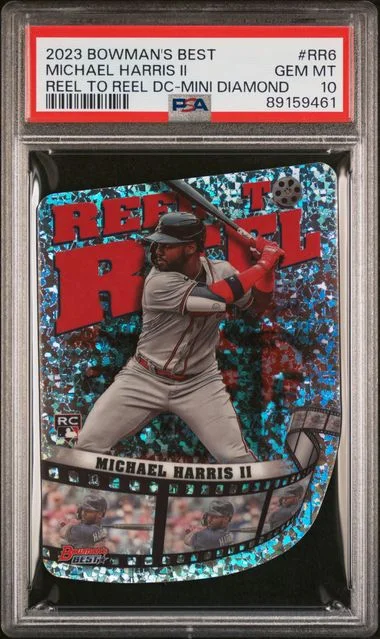 2023 Bowman's Best Michael Harris II Reel To Reel Die-Cuts Mini Diamond #RR6 card image