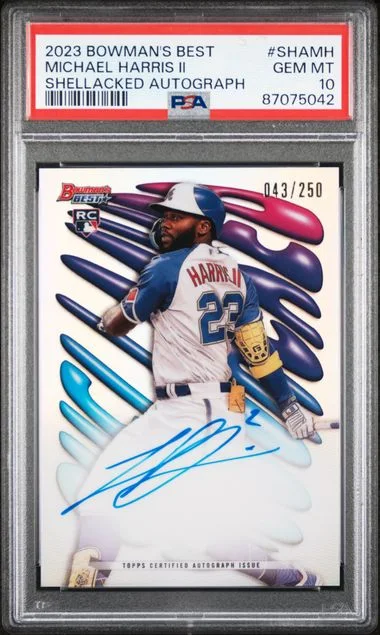 2023 Bowman's Best Michael Harris II Shellacked Autographs #SHAMH card image