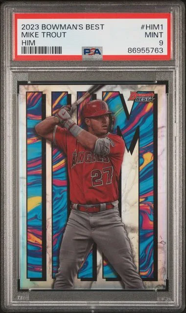 2023 Bowman's Best Mike Trout Him #HIM-1 card image