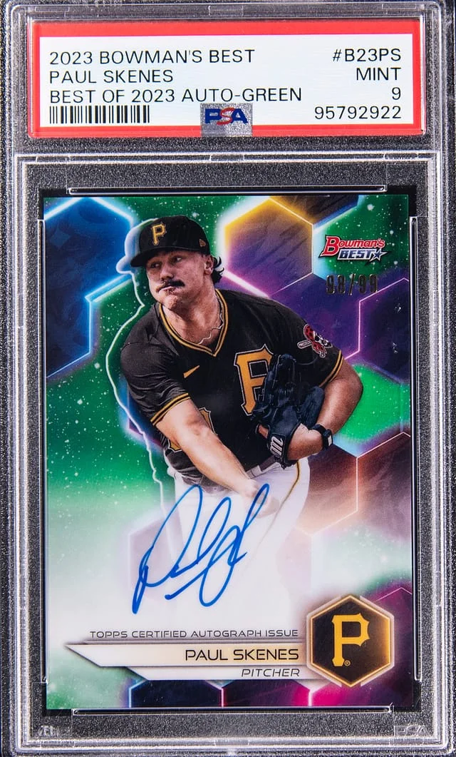 2023 Bowman's Best Paul Skenes of 2023 Autograph Green #B23-PS card image
