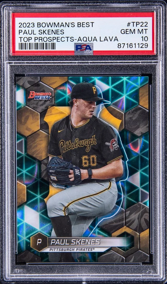 2023 Bowman's Best Paul Skenes Top Prospects Aqua Lava #TP-22 card image