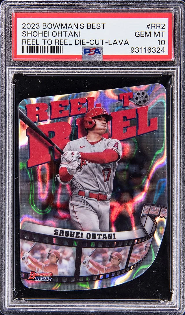 2023 Bowman's Best Shohei Ohtani Reel To Reel Die-Cut-Lava #RR2 card image