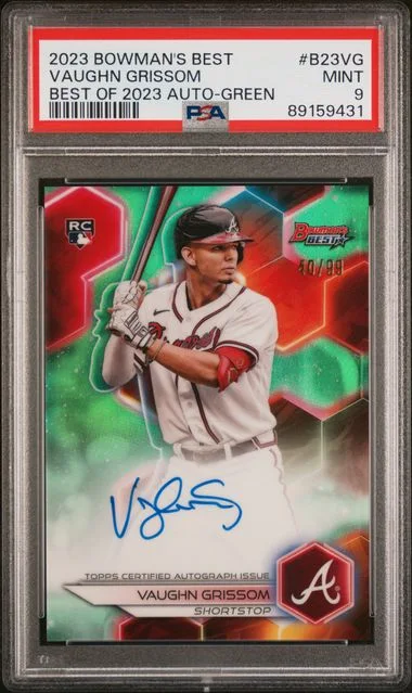 2023 Bowman's Best Vaughn Grissom Best Of 2023 Autographs Green #B23VG card image