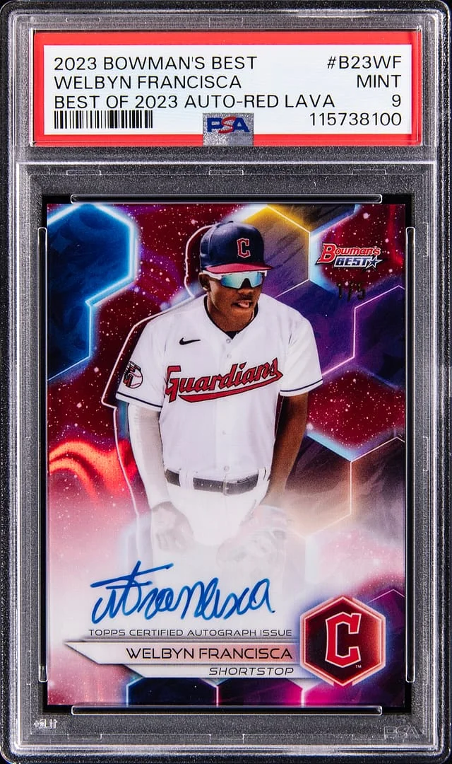 2023 Bowman's Best Welbyn Francisca Best Of 2023 Autograph Red Lava #B23-WF card image
