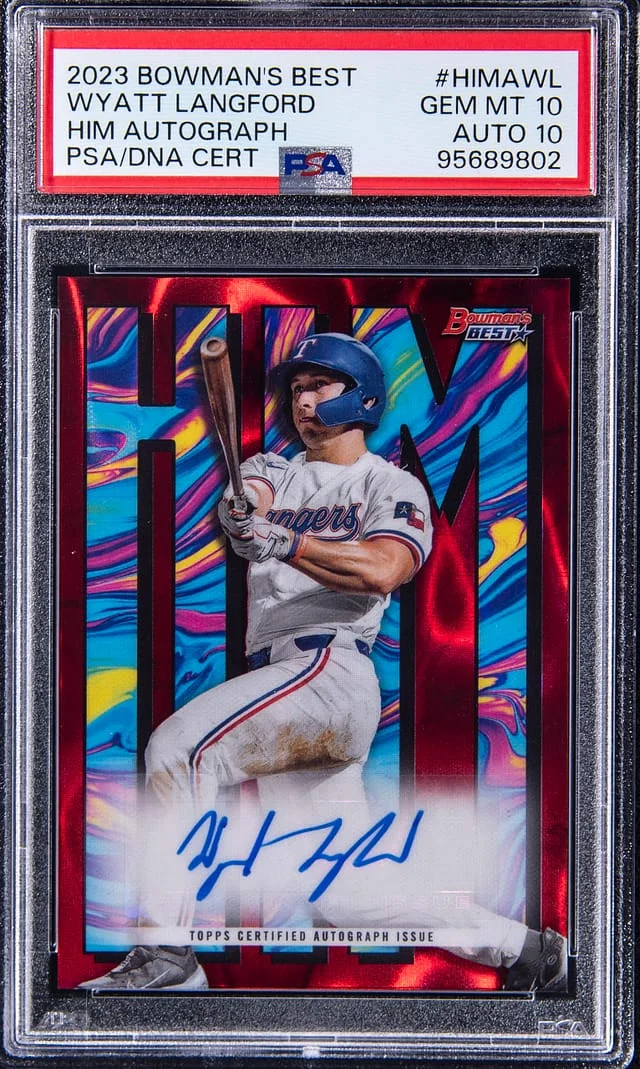 2023 Bowman's Best Wyatt Langford Him Autographs #HIMA-WL card image