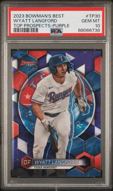 2023 Bowman's Best Wyatt Langford Top Prospects Purple #TP30 card image