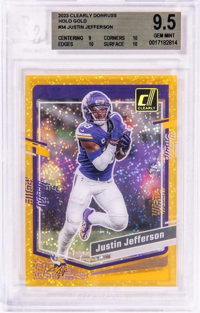 2023 Clearly Donruss Holo gold Justin Jefferson #34 card image