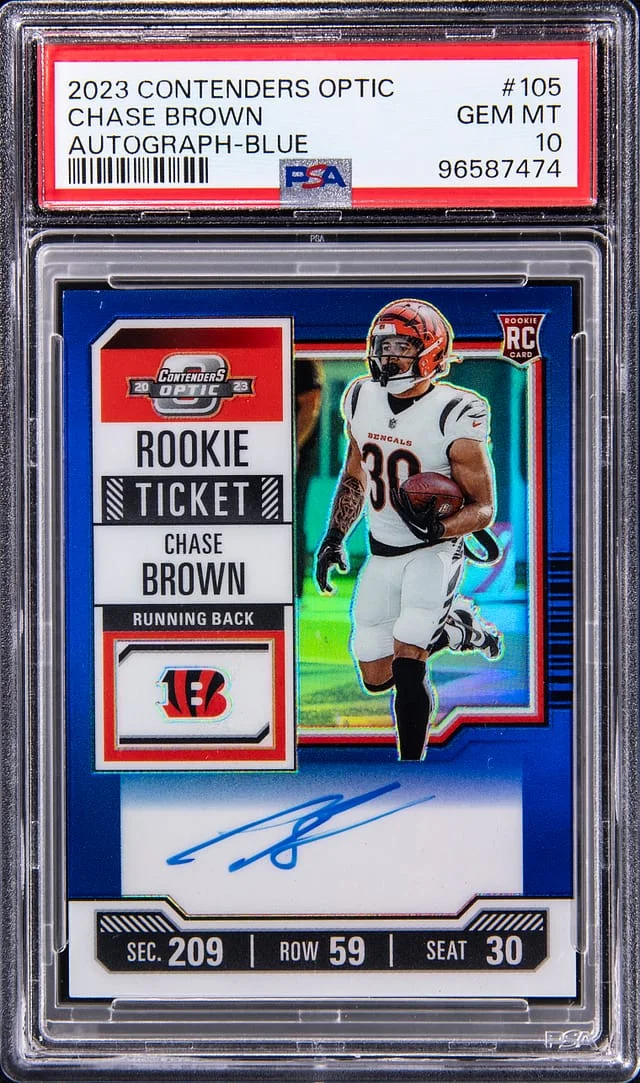 2023 Contenders Optic Chase Brown Autograph-Blue #105 card image