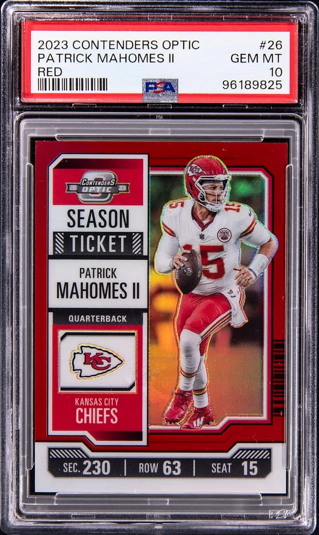 2023 Contenders Optic Patrick Mahomes II Red #26 card image