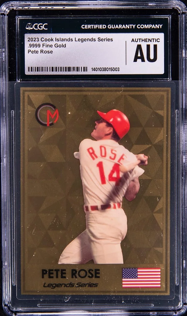 2023 Cook Islands Legends Series .9999 Fine Gold Pete Rose Gold #NNO card image